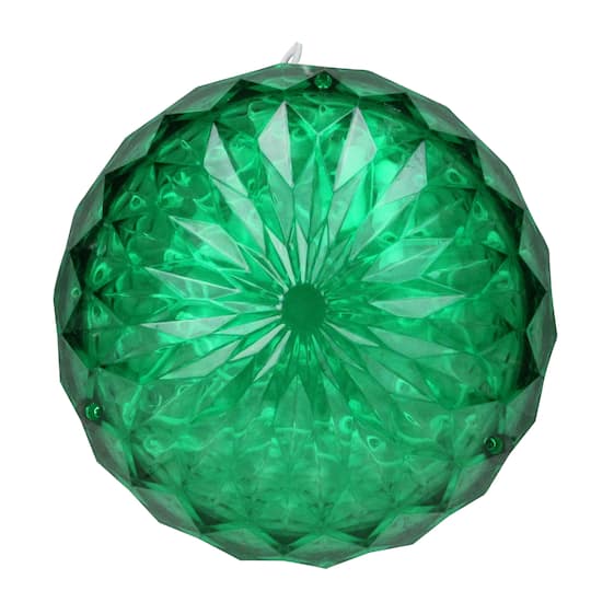 6&#x27;&#x27; LED Lighted Green Crystal Sphere Outdoor Christmas Decoration